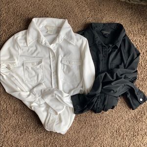 Express Stretchy Button Ups *SET* (Black & White)